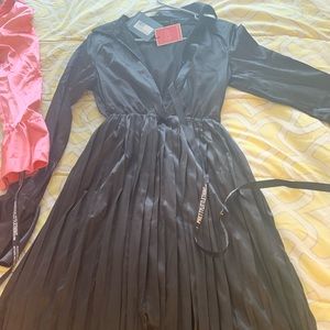 Black satin dress